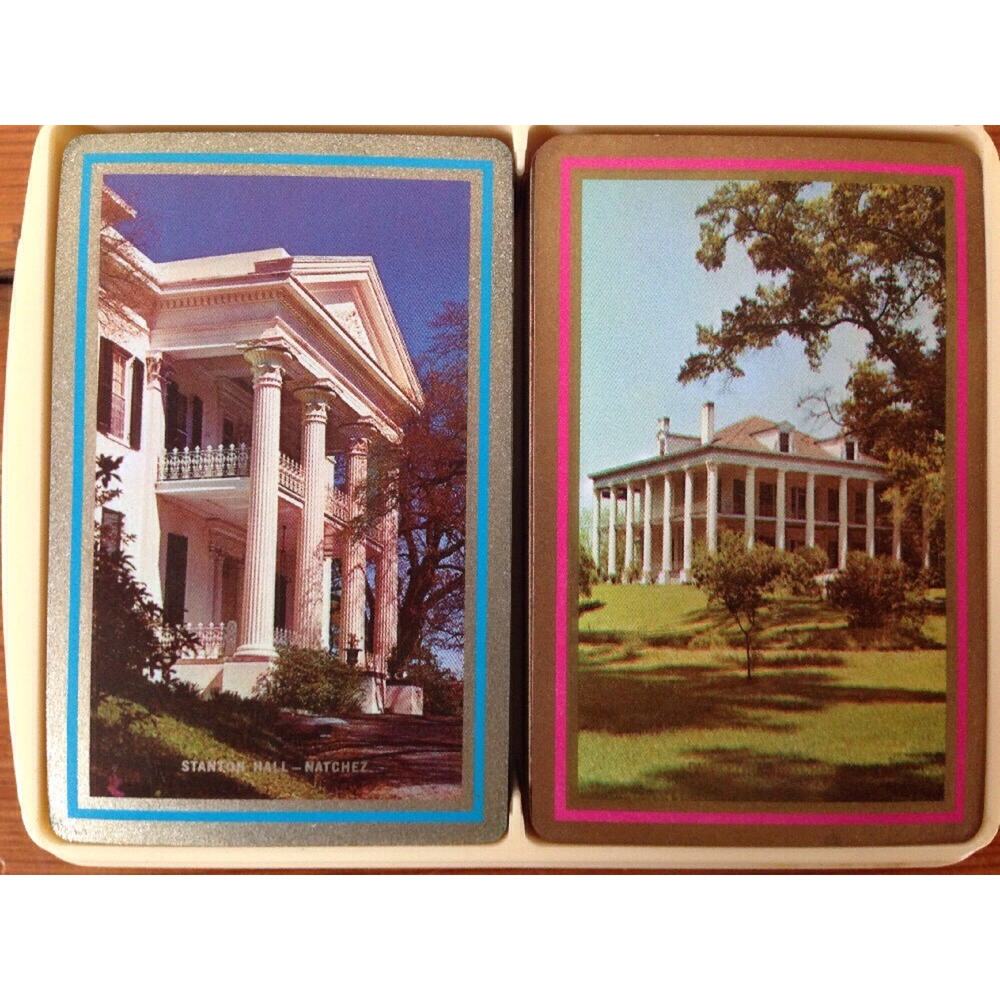 Vtg Natchez Mississippi Dunleith Stanton Hall US Playing Card Congress Pair Set